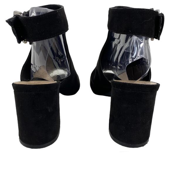 Nine West Jomei Sandals Open Toe High Heel Black Faux Suede Womens 9M - Picture 3 of 11